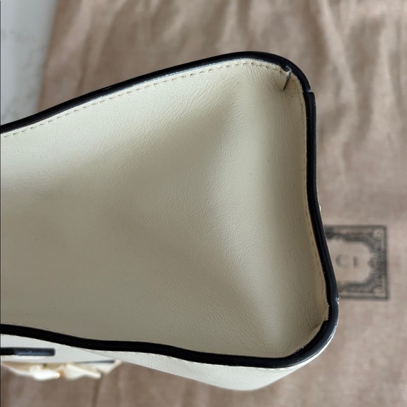 Gucci GG Bow Ivory Leather Small Tote Crossbody Bag Double G Ribbon Entrupy Auth - Picture 12 of 15
